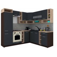Bucatarie de Colt COSSY NEW DR. 200-230, Wenge / Decor 0164